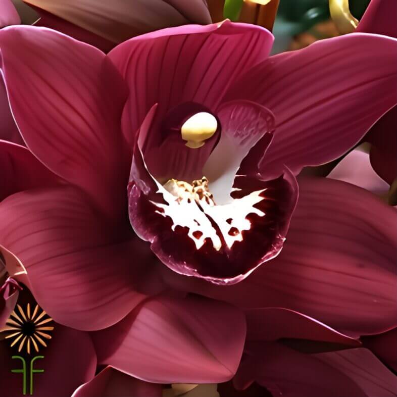 Burgundy Cymbidium Orchids, large