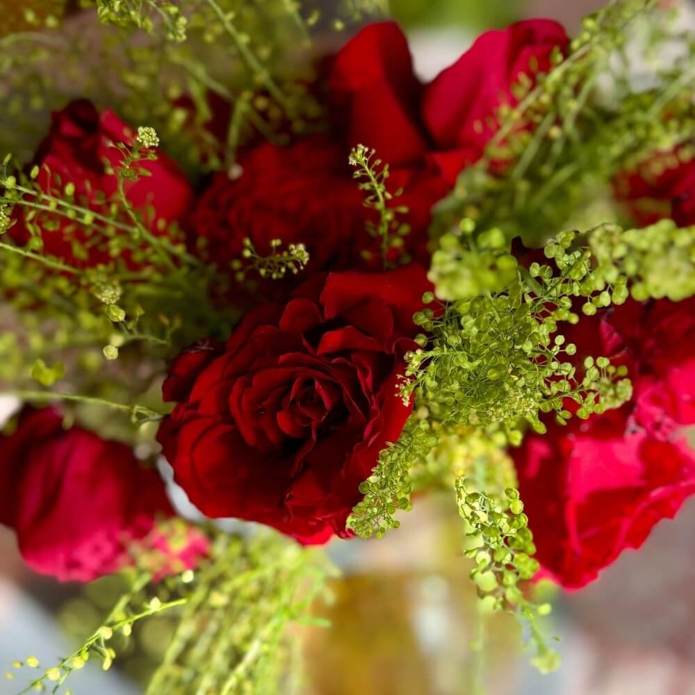 close-up of valentine's day bouquet