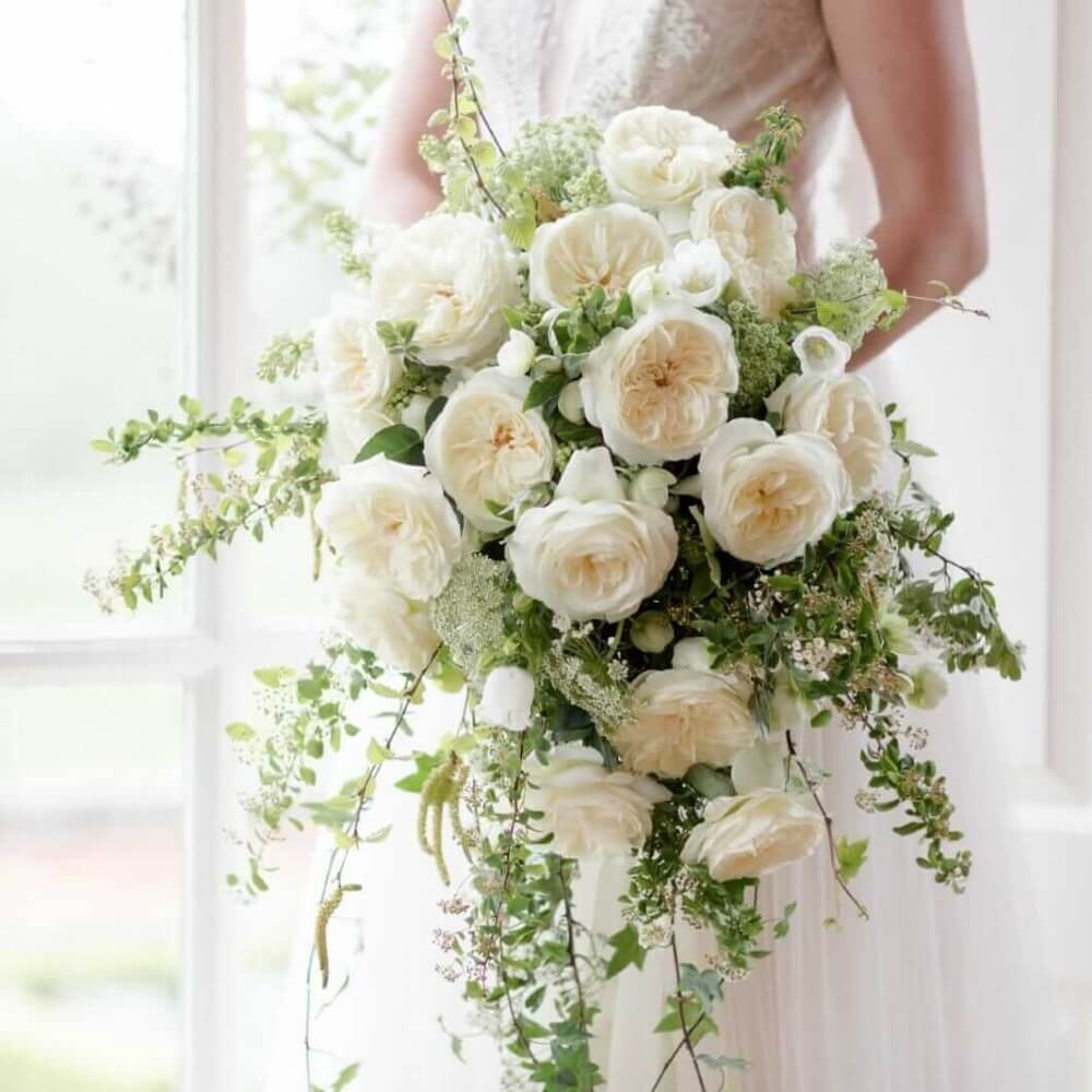 bridal bouquet with David Austin Roses