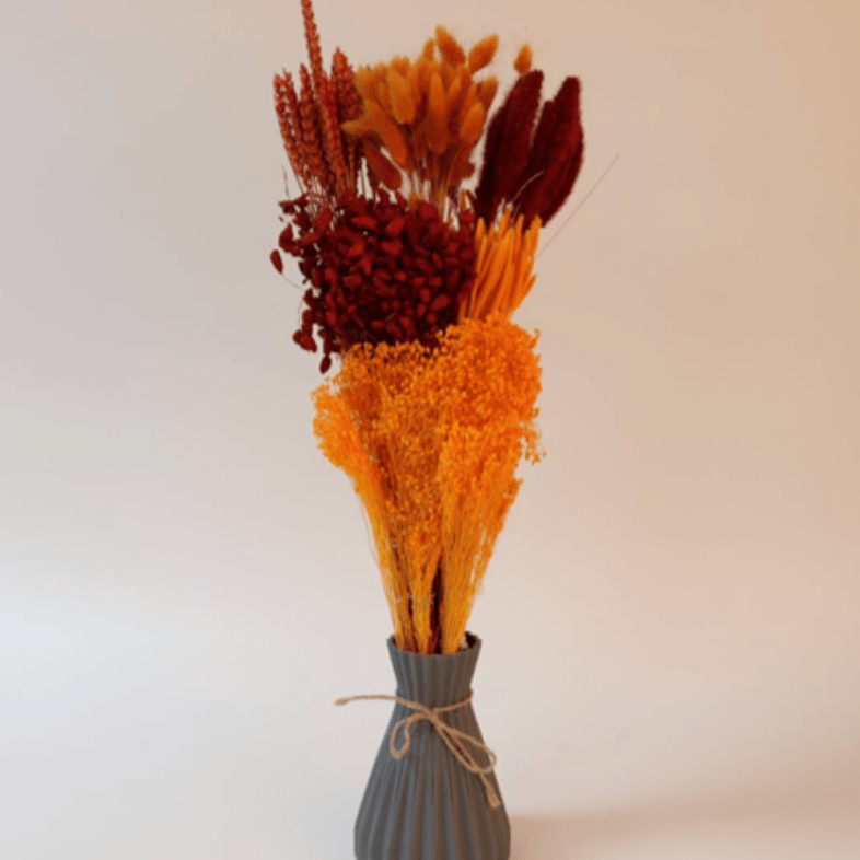Dried Tonal Bouquet Orange-Burgundy