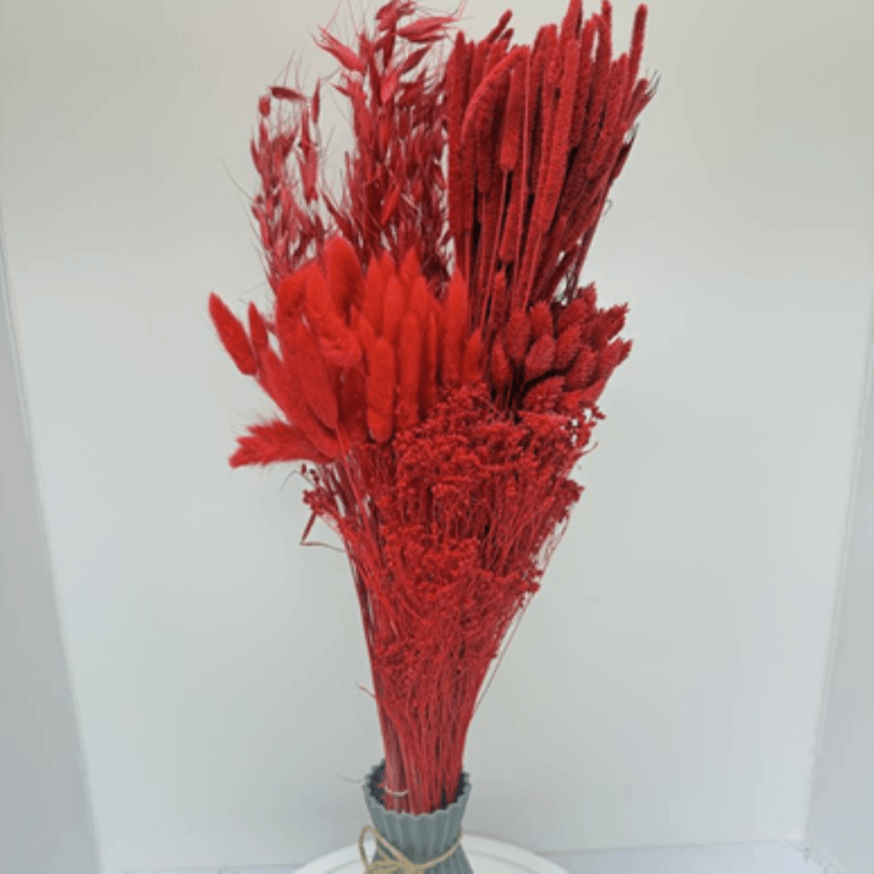 Dried Tonal Bouquet Red