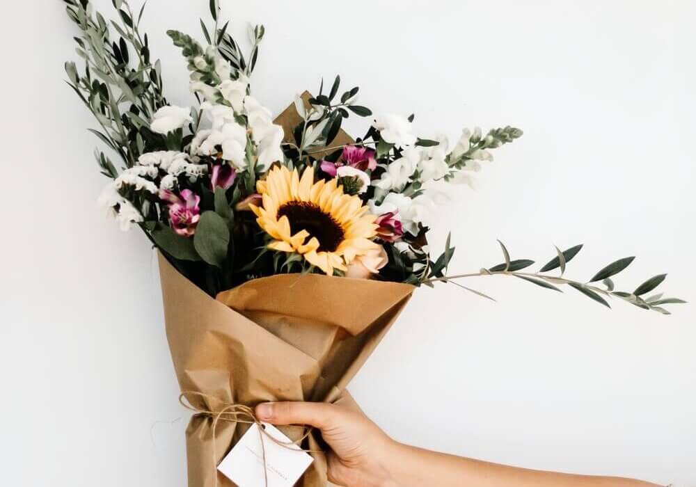 DIY olive branch flower arrangement